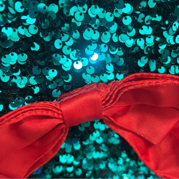 Love on a hanger Women's Christmas Teal Sequin Decorated Mini Skirt Small - Picture 8 of 8